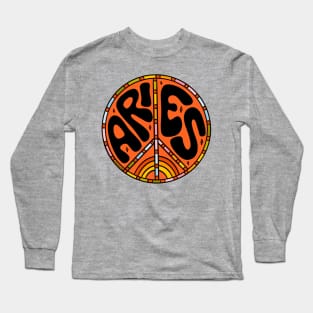 Aries Peace Sign Long Sleeve T-Shirt